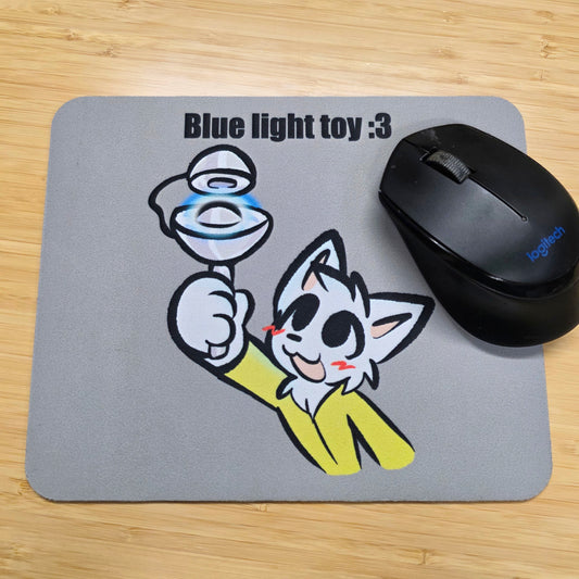"Blue Light Toy :3" Mouse pad made by Mauzymice